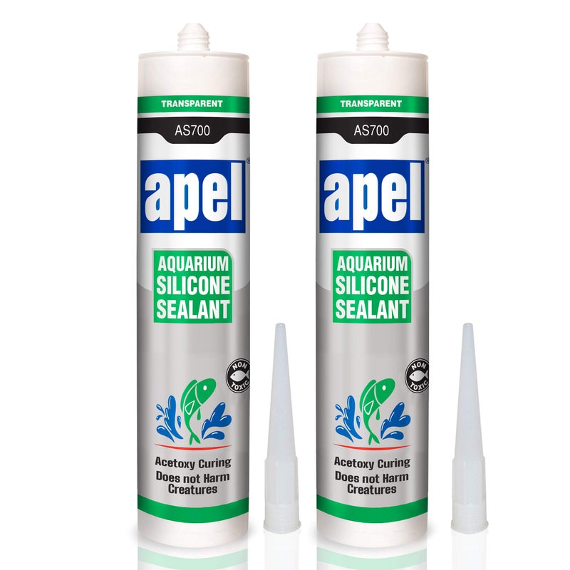 mitreapel Aquarium Silicone Sealant (2 x 10.4 fl oz) Safe for Fish (2 Pack) Clear - Image 1